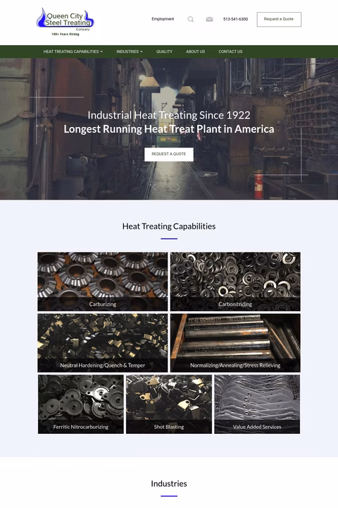 Queen-City-Steel-Treating Homepage 1440px