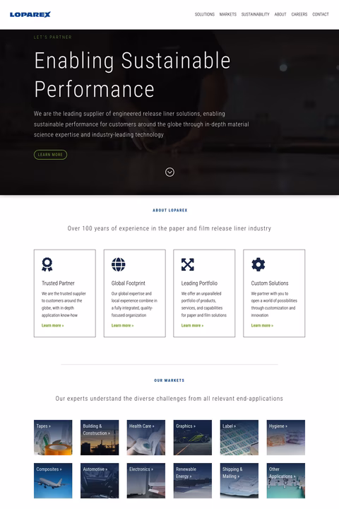 Loparex Homepage 1440px