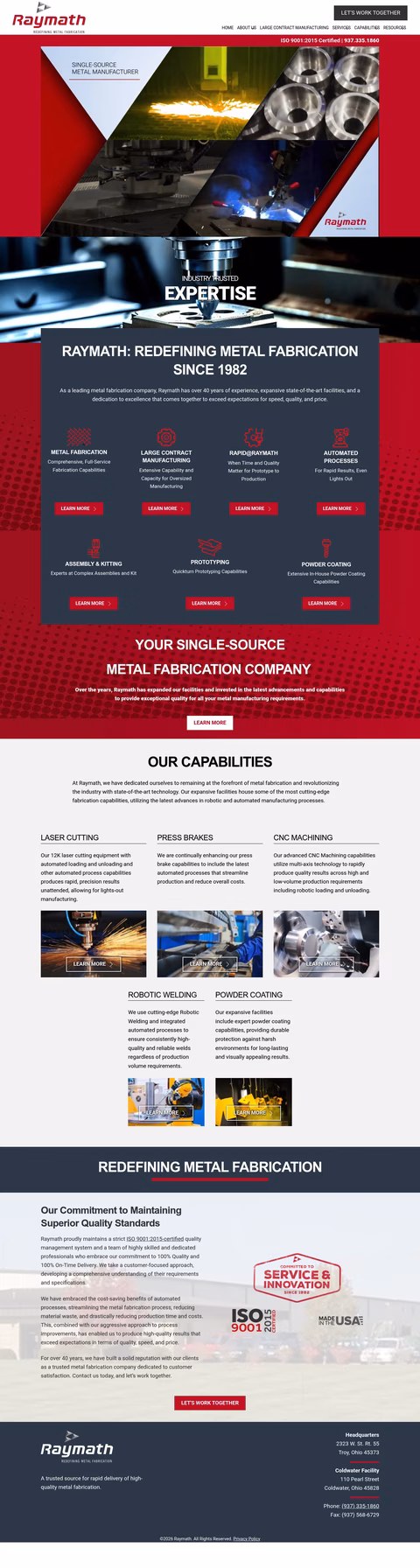 Raymath-Metal-Fabrication Homepage 1440px