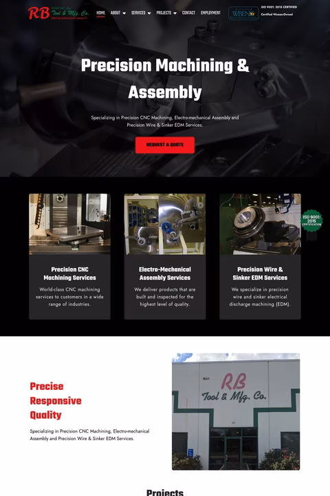 Rb-Tool-Manufacturing-Company Homepage 1440px