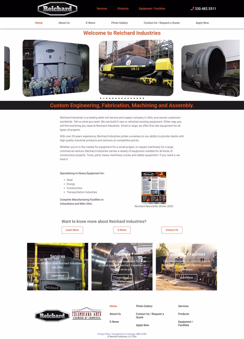 Reichard-Industries Homepage 1440px