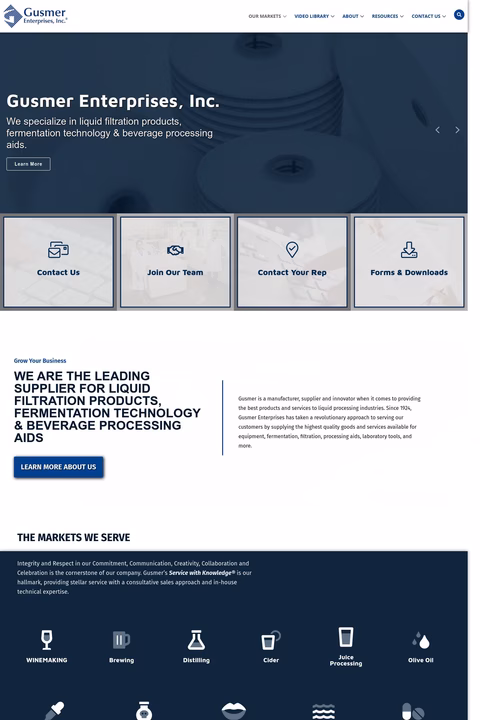 Gusmer Enterprises Inc Homepage 1440px