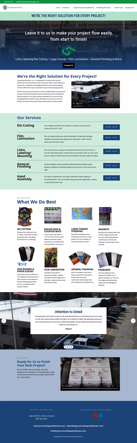 Converting Solutions Inc Homepage 1440px