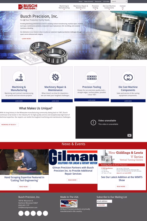 Busch Precision Inc Homepage 1440px