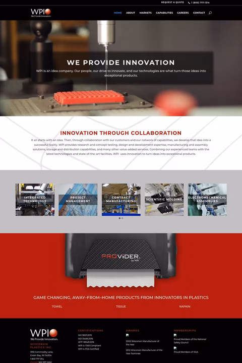 Wisconsin Plastics Inc Homepage 1440px