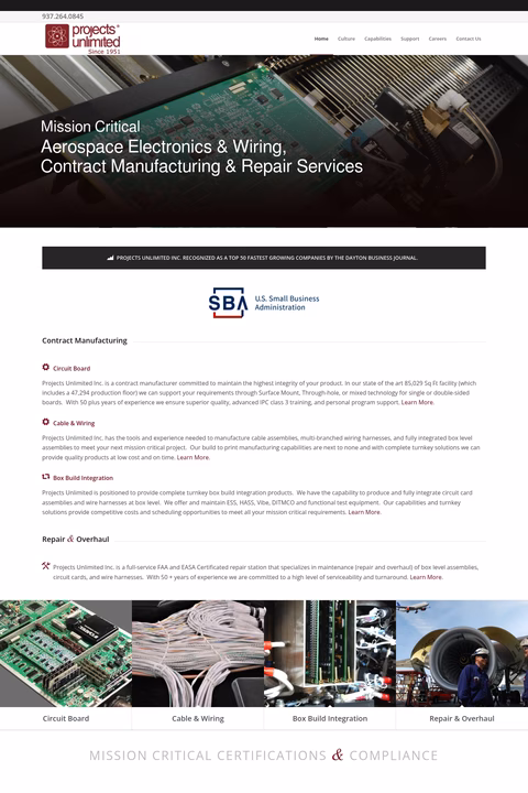 Projects-Unlimited-Inc Homepage 1440px