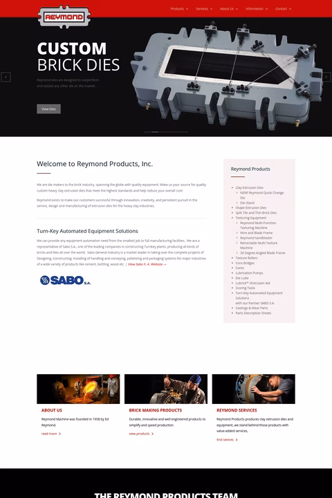 Reymond-Products-International Homepage 1440px