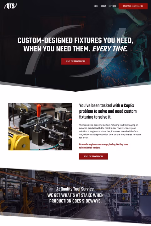 Quality Tool Service Inc Homepage 1440px