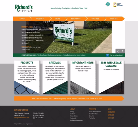 Richards-Fence Homepage 1440px