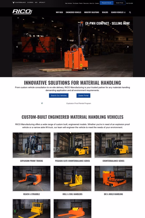 Rico-Manufacturing Homepage 1440px