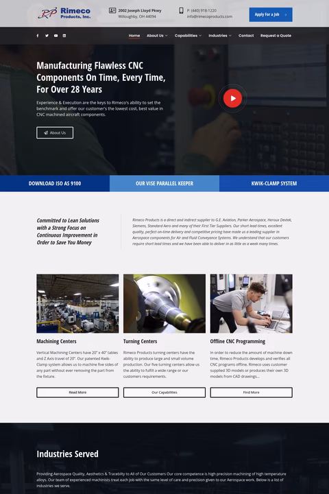 Rimeco-Products Homepage 1440px