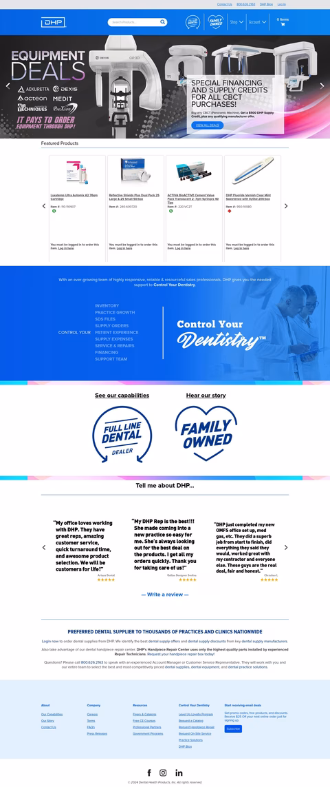 Ada Products Company Homepage 1440px