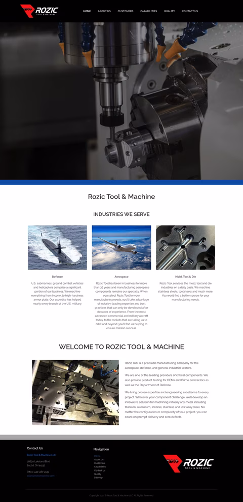 Rozic-Tool-Machine Homepage 1440px