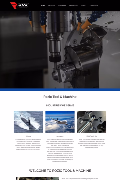 Rozic-Tool-Machine Homepage 1440px