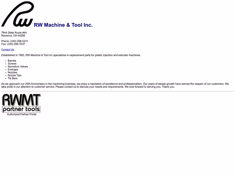 Rw-Machine-Tool Homepage 1440px