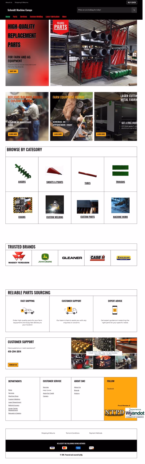Schmidt-Machine-Company Homepage 1440px