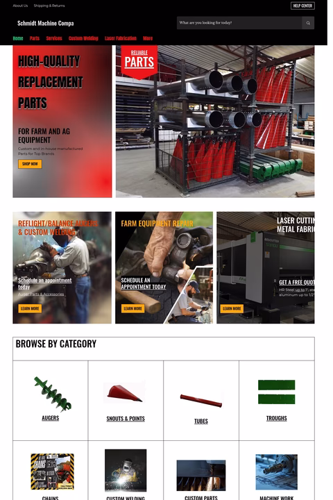 Schmidt-Machine-Company Homepage 1440px