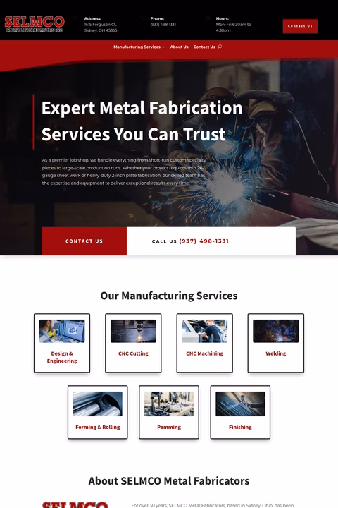 Selmco-Metal-Fabricators Homepage 1440px