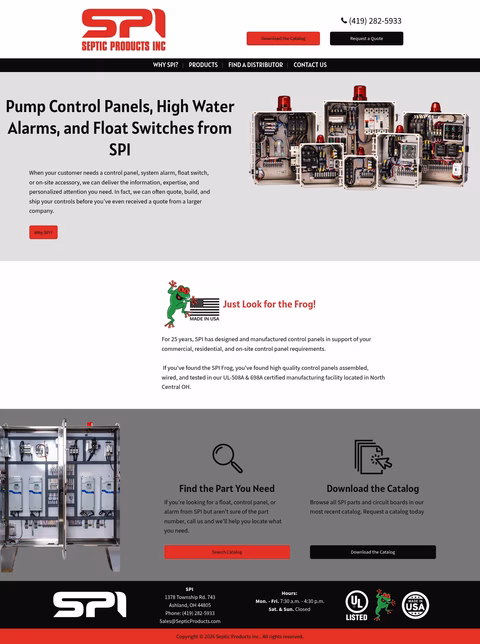 Septic-Products-Inc Homepage 1440px