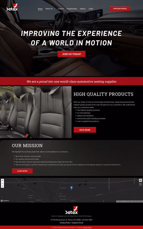 Setex Homepage 1440px