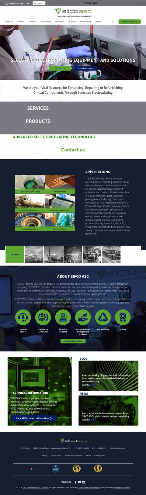 Sifco-Applied-Surface-Concepts Homepage 1440px
