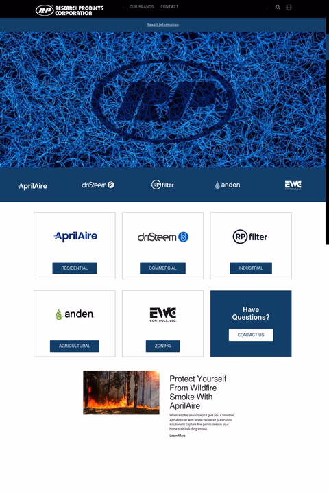 Research Products Corporation Homepage 1440px