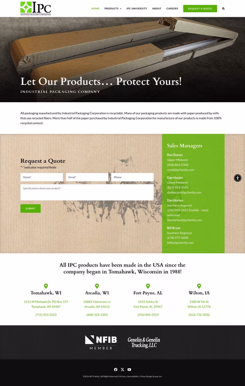 Industrial Packaging Corporation Homepage 1440px