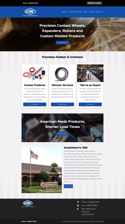 Contact Rubber Corporation Homepage 1440px