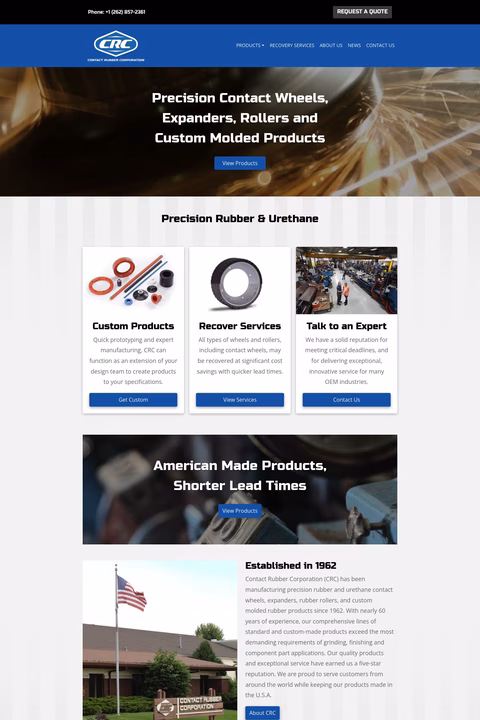 Contact Rubber Corporation Homepage 1440px