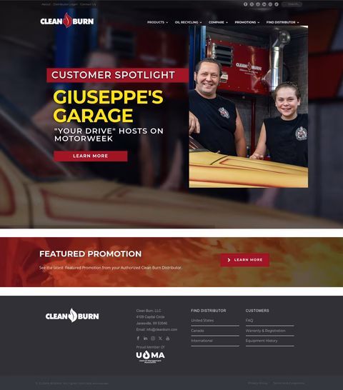 Clean Burn Homepage 1440px