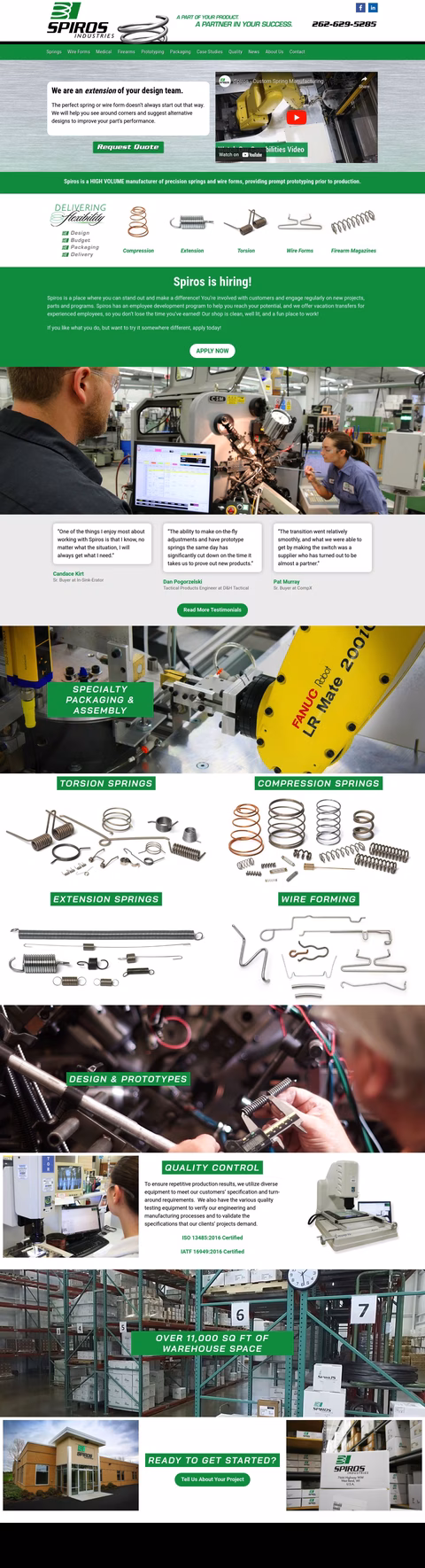 Spiros Industries Homepage 1440px
