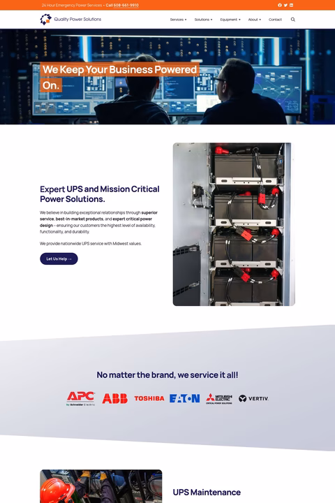 Quality Power Solutions Homepage 1440px