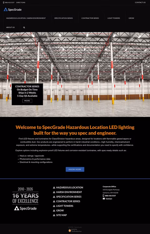 Specgrade-Led Homepage 1440px