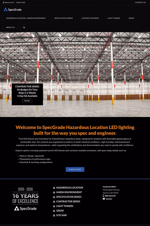 Specgrade-Led Homepage 1440px