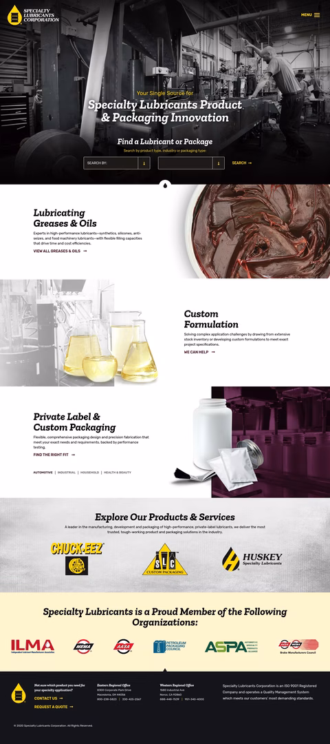 Specialty-Lubricants Homepage 1440px
