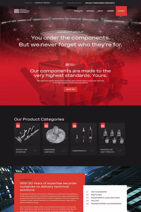Specialty-Transformer-Components Homepage 1440px