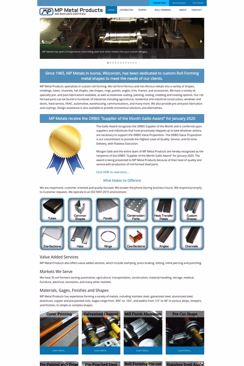Mp Metal Products Homepage 1440px