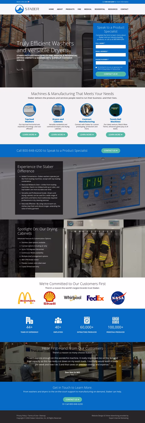 Staber-Industries Homepage 1440px