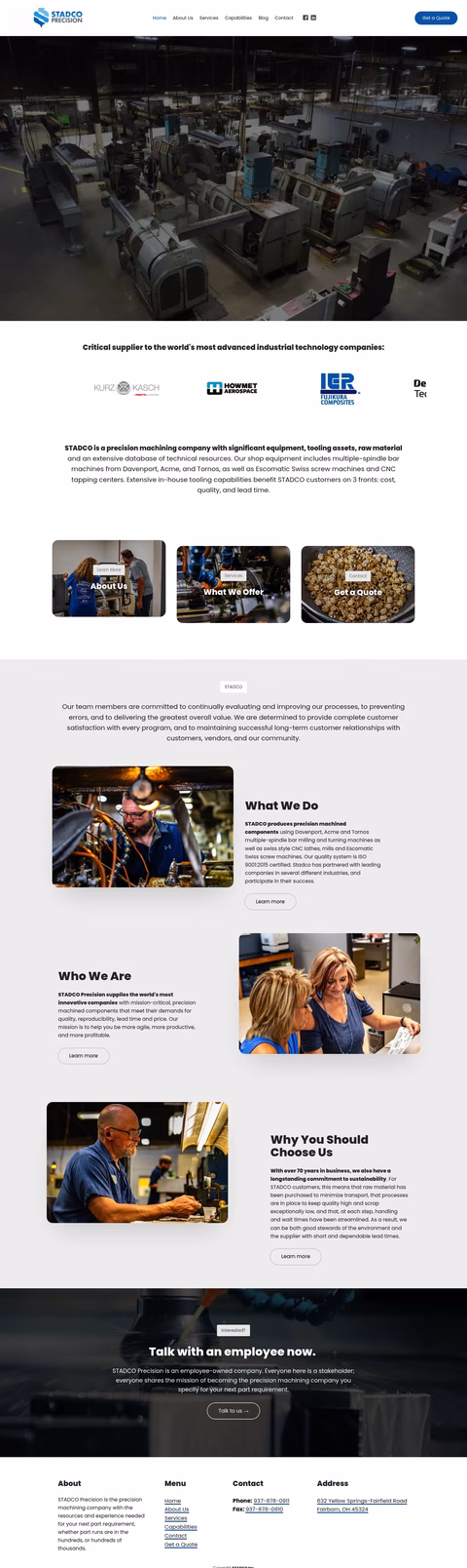 Stadco-Precision Homepage 1440px
