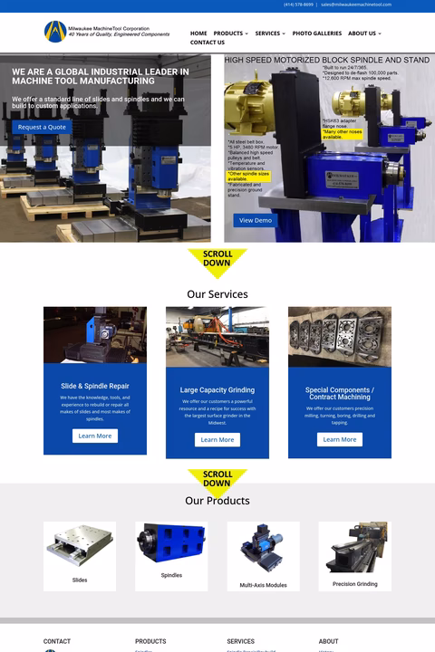 Milwaukee Machinetool Corporation Homepage 1440px