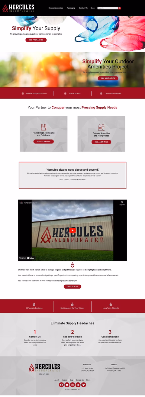 Hercules Incorporated Homepage 1440px