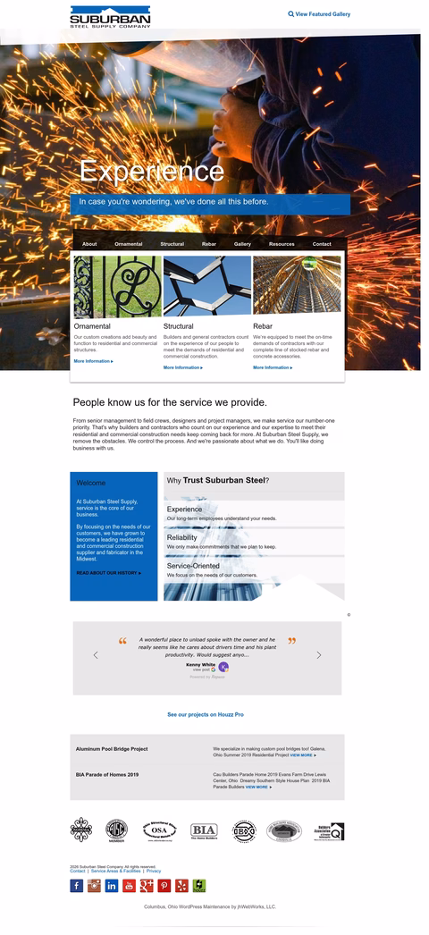 Suburban-Steel-Supply-Company Homepage 1440px