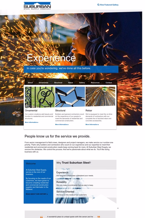 Suburban-Steel-Supply-Company Homepage 1440px