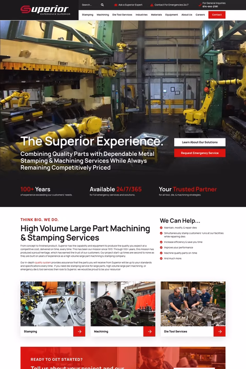 Superior-Die-Tool-Machine Homepage 1440px