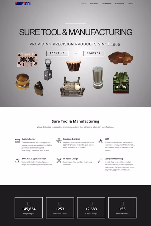 Sure-Tool-Manufacturing Homepage 1440px