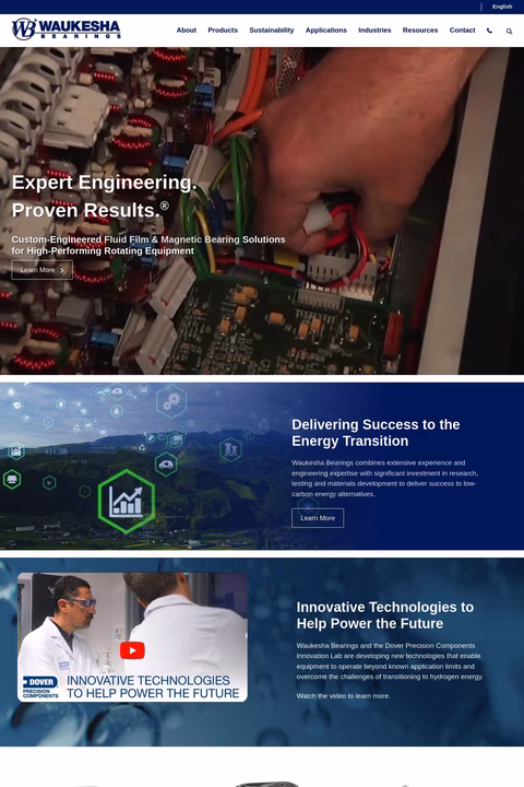 Waukesha Bearings Corporation Homepage 1440px