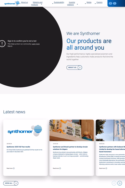 Synthomer Homepage 1440px