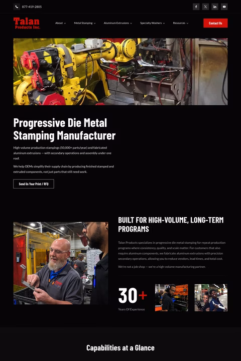 Talan-Products Homepage 1440px