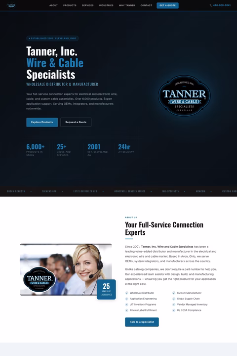 Tanner-Wire-Cable Homepage 1440px