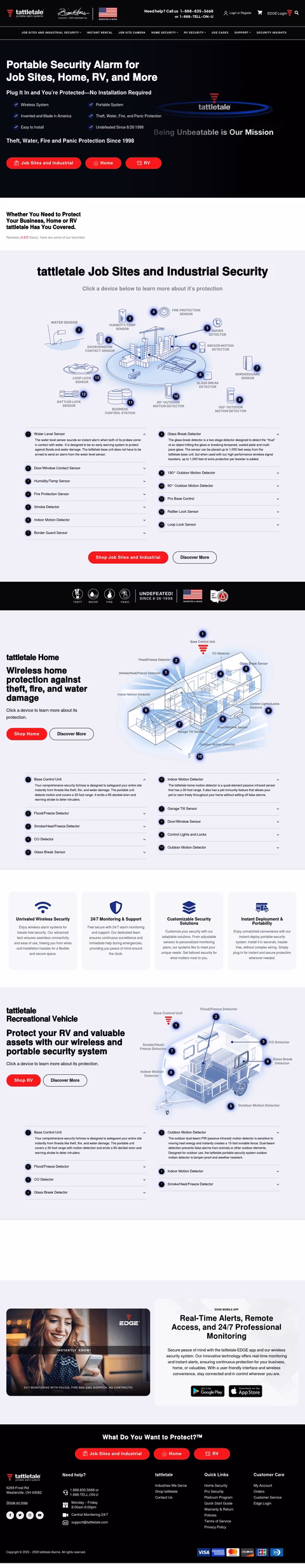 Tattletale-Portable-Alarm-Systems Homepage 1440px